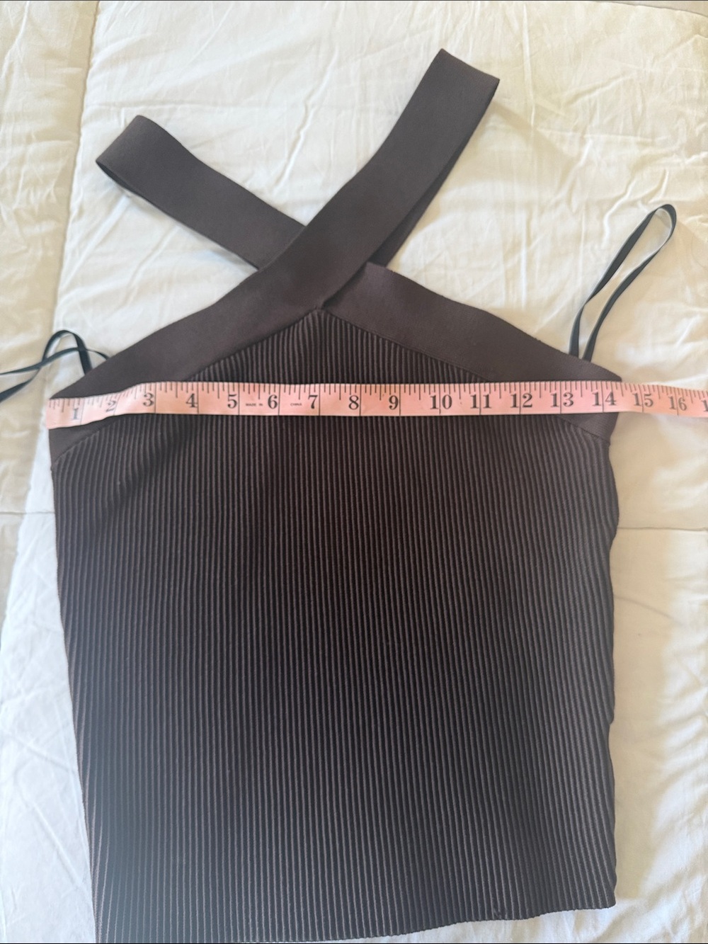 Babaton Brown Cross-Back Ribbed Top - Picture 6 of 10